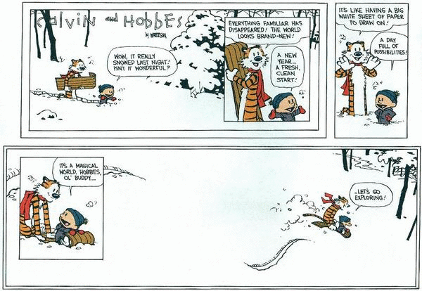 Last strip of Calvin and Hobbes