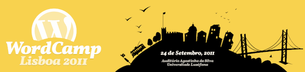 Logotipo e decoração do site do Wordcamp Lisboa 2011